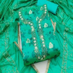 ASISA Embroidered Art Silk Unstitched Dress Material-image-71
