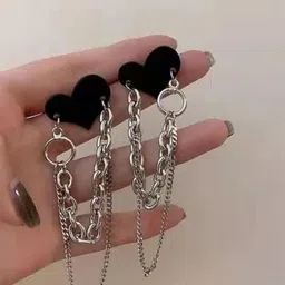 SZN Silver Plated Heart Shape Drop Earrings-23