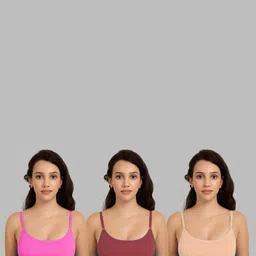 Women Cotton Pink,Maroon,Brown Non Padded Non-Wired Lingerie Bra Sport wear Gym Crop Tank Top-image-90