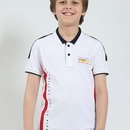 Monte Carlo Boys Printed Polo Collar Pure Cotton Applique T-shirt-image-98