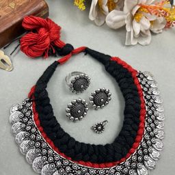 NAMAN ARTS Silver Plated Oxidised Jewellery Set-11