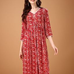Anouk Bandhani Printed A-Line Flared Kurtas-19