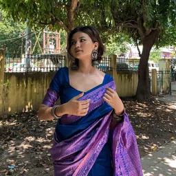 HERE&NOW Woven Design Silk Cotton Banarasi Saree-picture-11