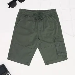 Pantaloons Junior Boys Solid Mid-Rise Regular Fit Knee Length Shorts-image-79