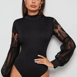 HERE&NOW High Neck Long Sleeves Bodysuit-image-53