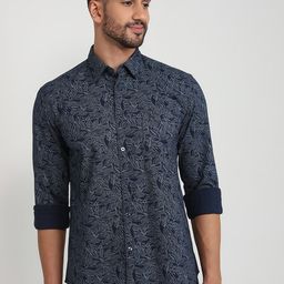 Parx Abstract Printed Spread Collar Pure Cotton Slim Fit Shirt-picture-46