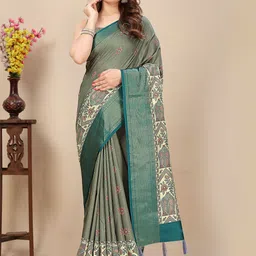 J 6 DESIGNER Ethnic Motifs Block Print Saree-picture-26