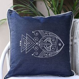 Myntra Elegant Homes Ethnic Motifs Square Denim Cushion Cover-picture-53