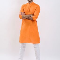 VASTRAMAY Men Regular Pure Cotton Kurta with Pyjamas-picture-7
