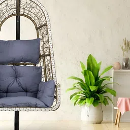 Swingzy Grey & Beige Hammock Hanging Swing With Cushion-image-10