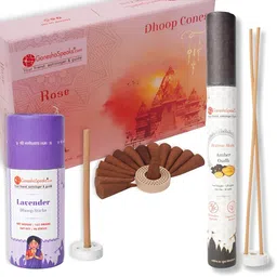 GaneshaSpeaks 95-Pcs Brown Wooden Dhoop Cup Dhoop Stick & Incense Stick-image-56