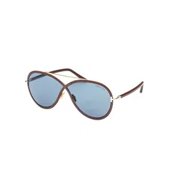 Tom Ford Women Blue Lens & Brown Oversized Sunglasses FT1007 65 48V-Blue-picture-5
