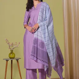 Anni Designer Notch Neck Straight Kurta With Palazzos & Dupatta-image-98
