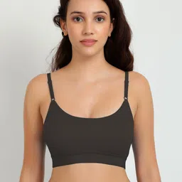 Women Cotton Black Non Padded Non-Wired Lingerie Bra Sport wear Gym Crop Tank Top-picture-41