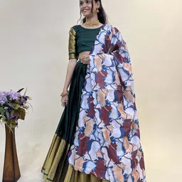 Fabcartz Semi-Stitched Lehenga & Unstitched Blouse With Dupatta-image-35