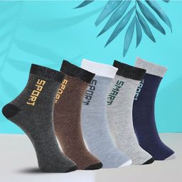 MJE Pack Of 5 Printed Mid Rise Ankle Length Socks-picture-31