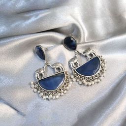 SIVA BY ANIKA Brass Plated Artificial Stones Studded & Beaded Contemporary Drop Earrings-53