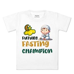 Arvesa Kids Typography Printed Applique T-shirt-image-3
