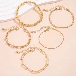 StyleCast x Revolte Women 5 Gold-Plated Armlet Bracelet-4