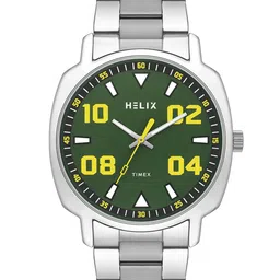 Helix Men Brass Dial & Stainless Steel Bracelet Style Straps Analogue Watch TW057HG01-image-50