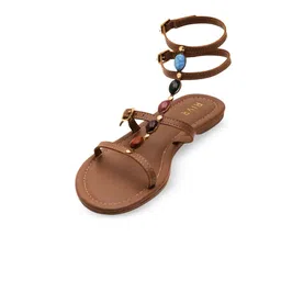RIVR Women Embellished Open Toe Flats-image-9