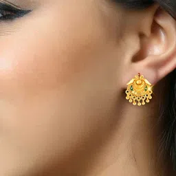 DIVASTRI Gold-Plated Contemporary Shaped Drop Earrings-35