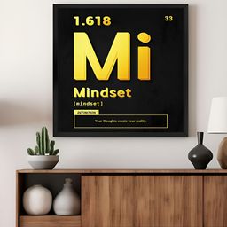 999Store Black & Gold-Toned Mindset Canvas Wall Art-image-42
