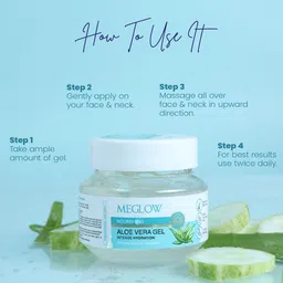 MEGLOW Set Of 2 Nourishing Aloe Vera Gel With Cucumber Extracts- 100 g Each image 2