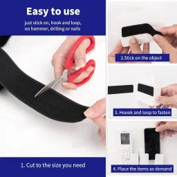 wild accessories Self-Adhesive Hook and Loop Tape, Perfect for Home, Office, School, and Crafting Stick-on Velcro image 4
