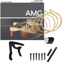 Acoustic Guitar String Set with Combo of Saddle set & Quick Change Capo Guitar String-23