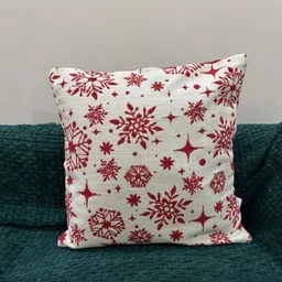 LUSHLYF White & Red Ethnic Motifs Velvet Square Cushion Covers-image-21
