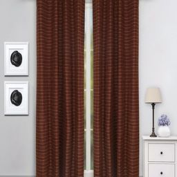 Myntra Elegant Homes Brown & White Set of 2 Striped Room Darkening Door Curtain-picture-21