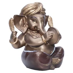 Ashnam Diverse Expression Bronze-Toned Lord Ganesha Religious Idol Showpiece-image-86