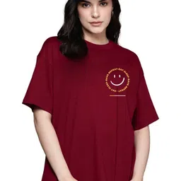 URBANICE Women Printed Drop-Shoulder Sleeves T-shirt-picture-24