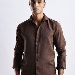 THE BEETEL HOUSE Men Milange Linen Look Regular Slim Fit Casual Shirt-image-11