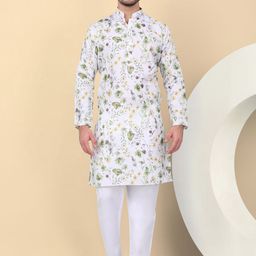 KRAFT INDIA Men Floral Thread Work Pathani Kurta-picture-42