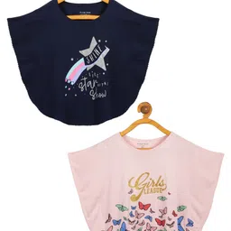 PLUM TREE Girls 2 Printed Extended Sleeves Applique T-shirt-image-56