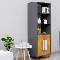 HEXA RED Grey & Brown Wooden Book Shelf-picture-43