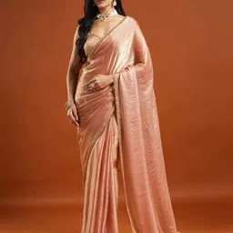 VRAGI Embellished Embroidered Pure Chiffon Saree-picture-20