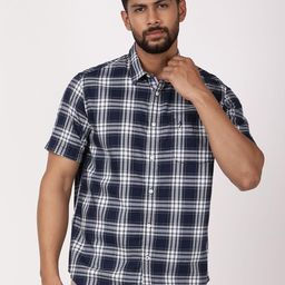 Indian Terrain Men Classic Fit Checked Spread Collar Pure Cotton Casual Shirt-picture-33