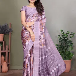 Lookmark Printed Tussar Saree With Blouse Piece-43