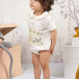 THE BABY TRUNK Infant Girls Floral Printed Organic Cotton Bodysuit-17