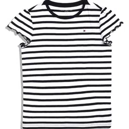 Tommy Hilfiger Girls Striped Round Neck Cotton T-shirt-picture-17