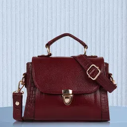 SPOTIC Women Textured Structured Leather Satchel Bag-picture-48
