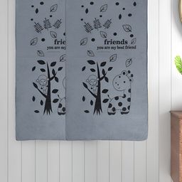 Myntra Elegant Homes Grey 2 Printed Cotton 300 GSM Bath Towel-image-77