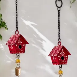 WARMINGO DE Set Of 2 Metal Hut Hanging Wall Decor-25