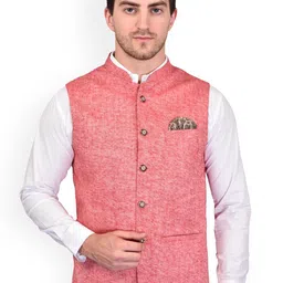 PRINTCULTR Textured Woven Nehru Jacket-picture-32