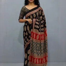 Lovwear Black Pure Cotton Sarees-picture-6