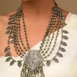 SZN Statement Layered Oxidised Necklace-26