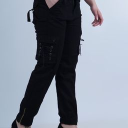 Moda Rapido Women Classic Mid-Rise Cargo Styles Joggers-picture-42